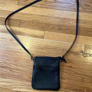 Talbots Black Leather Crossbody Bag